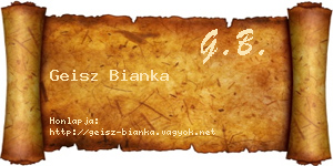 Geisz Bianka névjegykártya